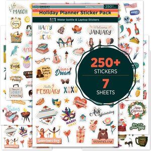 Happy Holiday Seasonal Planner Stickers - 500+ Cute Stickers for Daily Planners